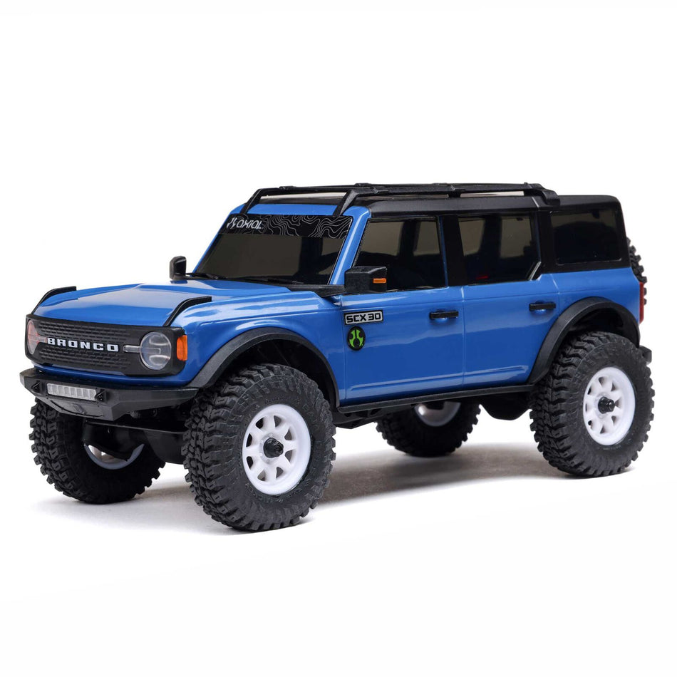 Axial 1/30 SCX30 Ford Bronco 4X4 RTR Brushed Rock Crawler, Blue