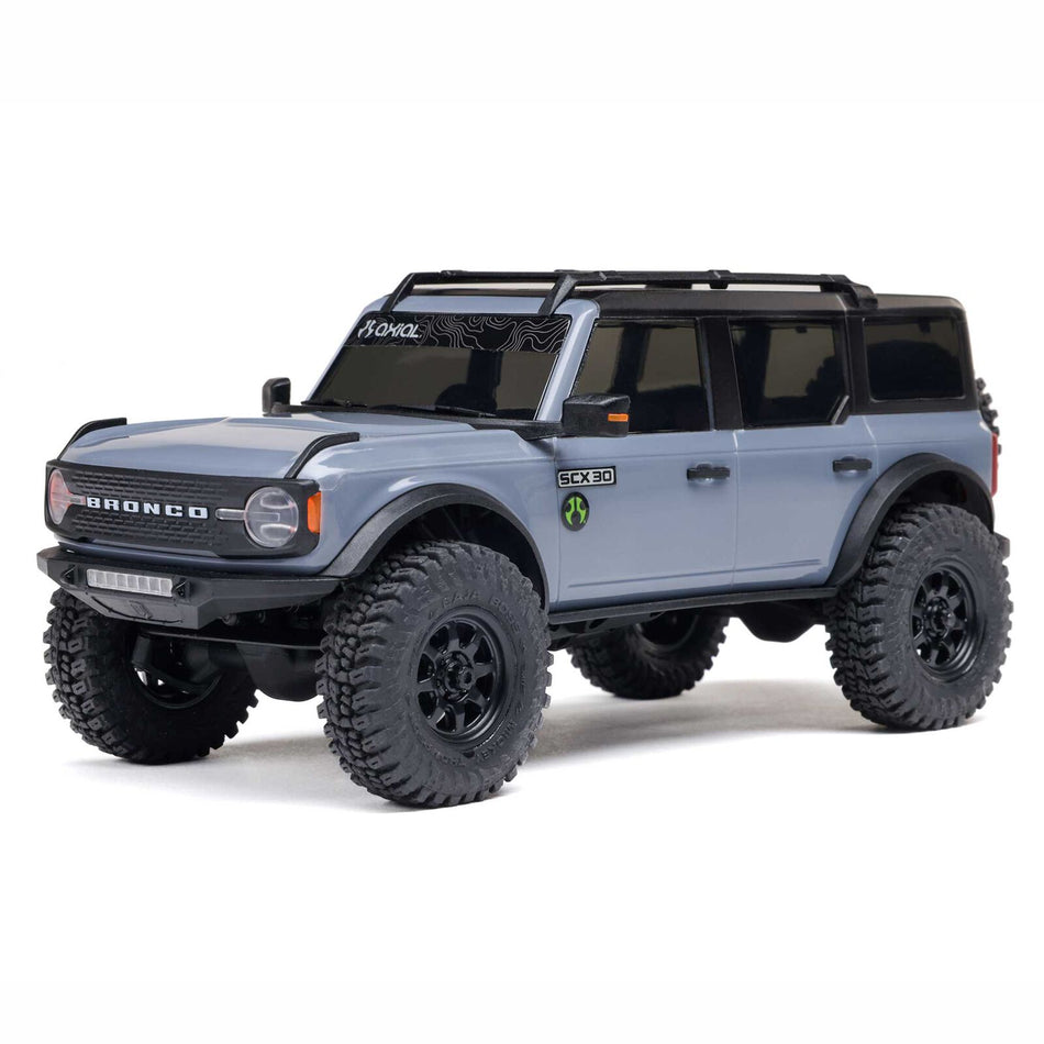 Axial 1/30 SCX30 Ford Bronco 4X4 RTR Brushed Rock Crawler, Gray