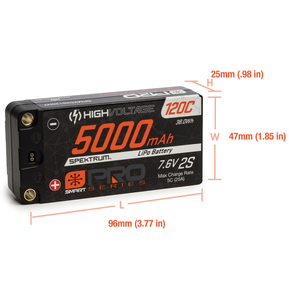 5000mAh 2S 7.6V Smart Pro Race HV LiPo 120C 5mm