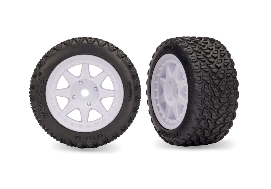 Traxxas 10873-WHT Rear Mini Rally Wheels with Soft Tires (2) — White
