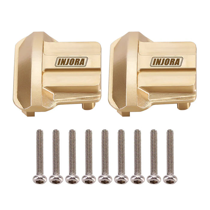INJORA 2PCS 11g/pcs Brass Diff Covers for 1/18 TRX4M Front Rear Axles (4M-01) Grey