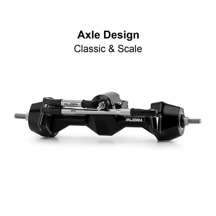 INJORA Stock Width Axles with Brass Steering Knuckles for 1/30 SCX30