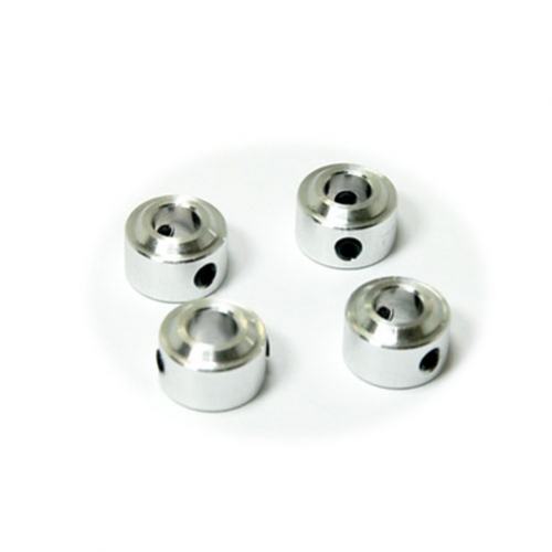Secraft Aluminum Wheel Collars – 5.1mm Hole Diameter (Silver, 4-Pack)