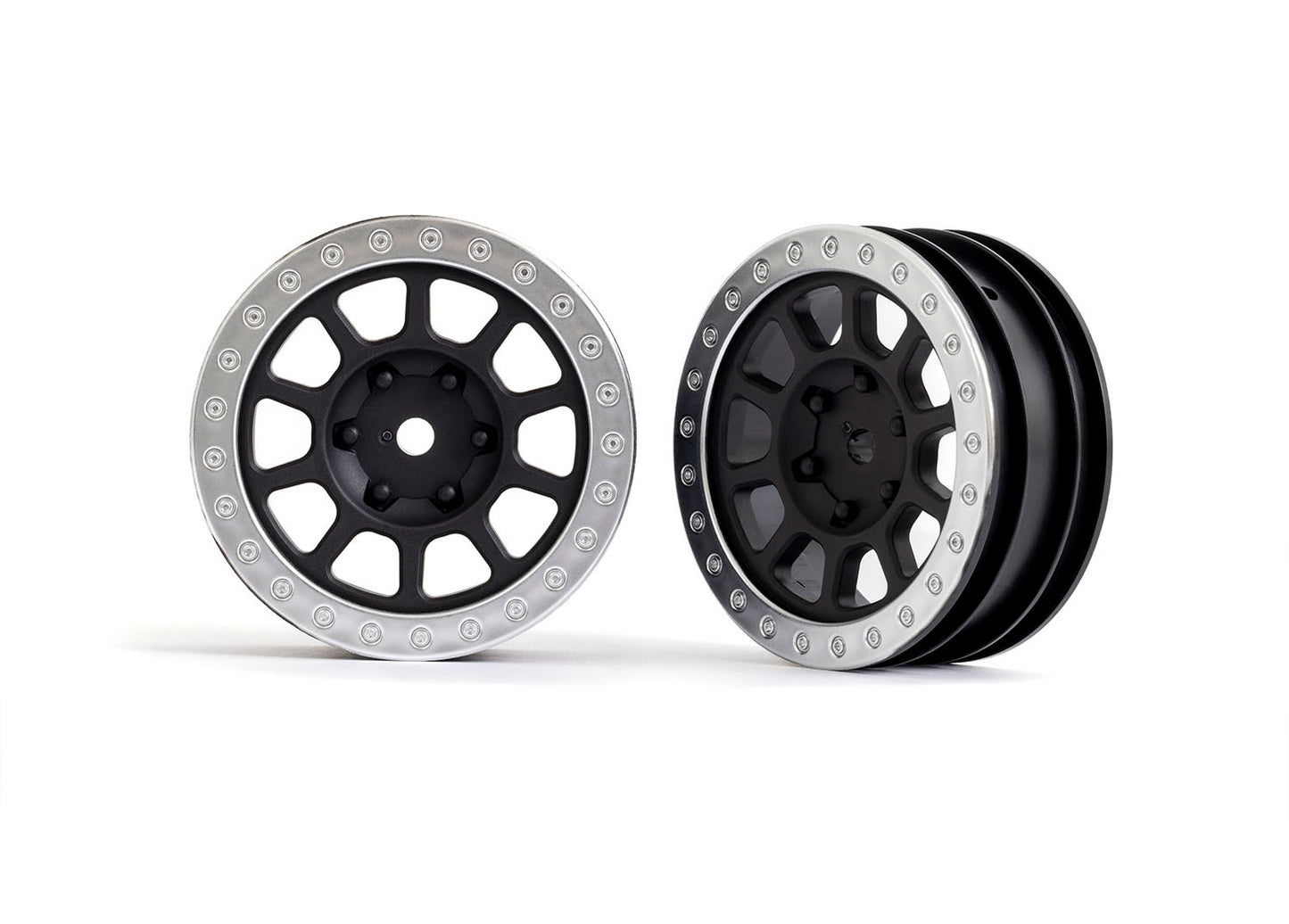 2481 Wheels, 2.2" (black, satin chrome beadlock) (2) (Bandit® front)