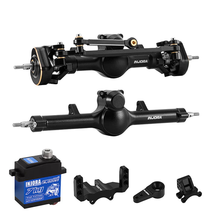 INJORA +4mm Double Joint Planet Axles & Servo Kit for 1/24 Axial SCX24 - Planet Axles & INJS2065 Servo kit