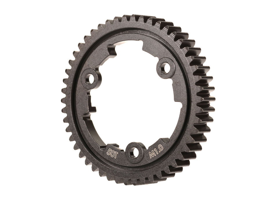 6443 Spur gear, 50-tooth (machined, hardened steel) (wide face, 1.0 metric pitch)