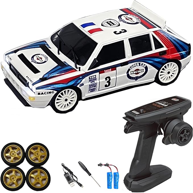 LDRC 2803PRO 1/28 Mini RC Drift Car GTR 2.4GHz 4WD RTR with Gyro (White)