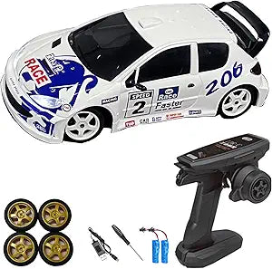 LDRC 2802PRO 1/28 Mini RC Drift Car GTR 2.4GHz 4WD RTR with Gyro (White)