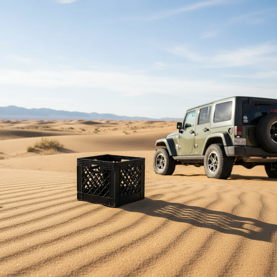 1/10 Scale Black Milk Crate – Trail Accessory for RC Crawlers & Scale Builds