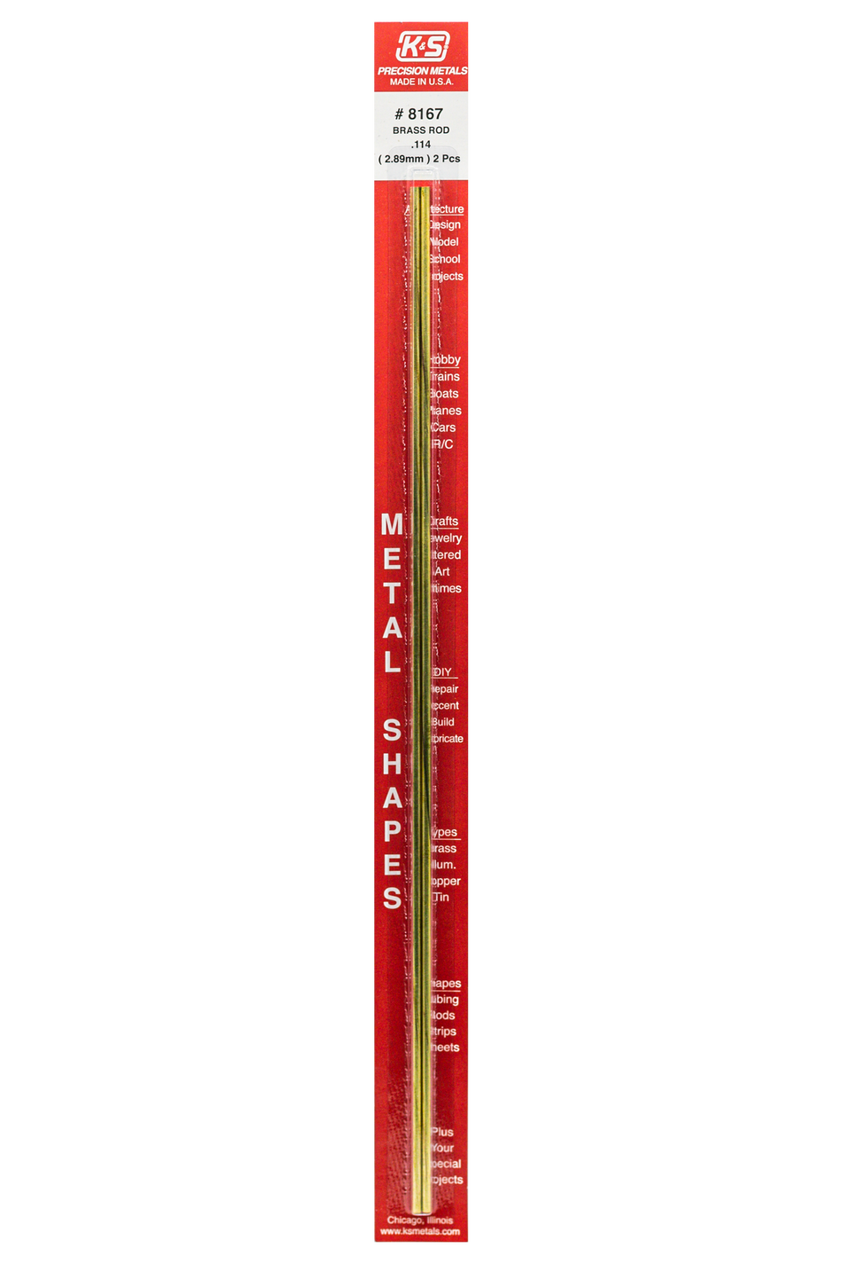 Round Brass Rod: 0.114" OD x 12" Long
