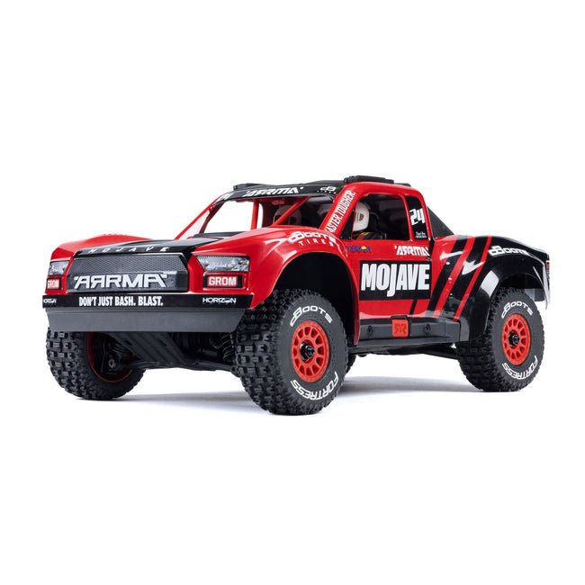 MOJAVE GROM MEGA 380 Brushed 4X4 Small Scale Desert Truck RTR with Battery & Charger, Red/Black