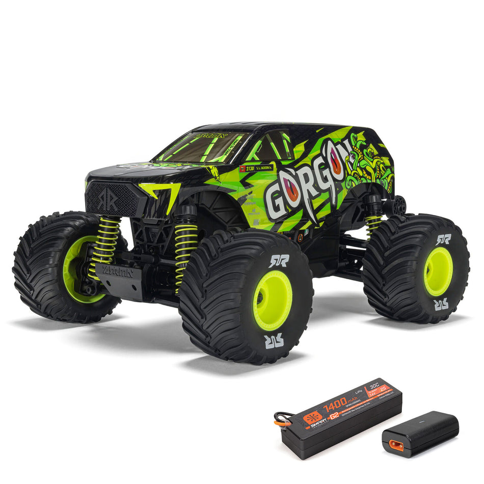 ARRMA 1/16 GORGON GROM 4X4 RTR Brushed Monster Truck, Yellow