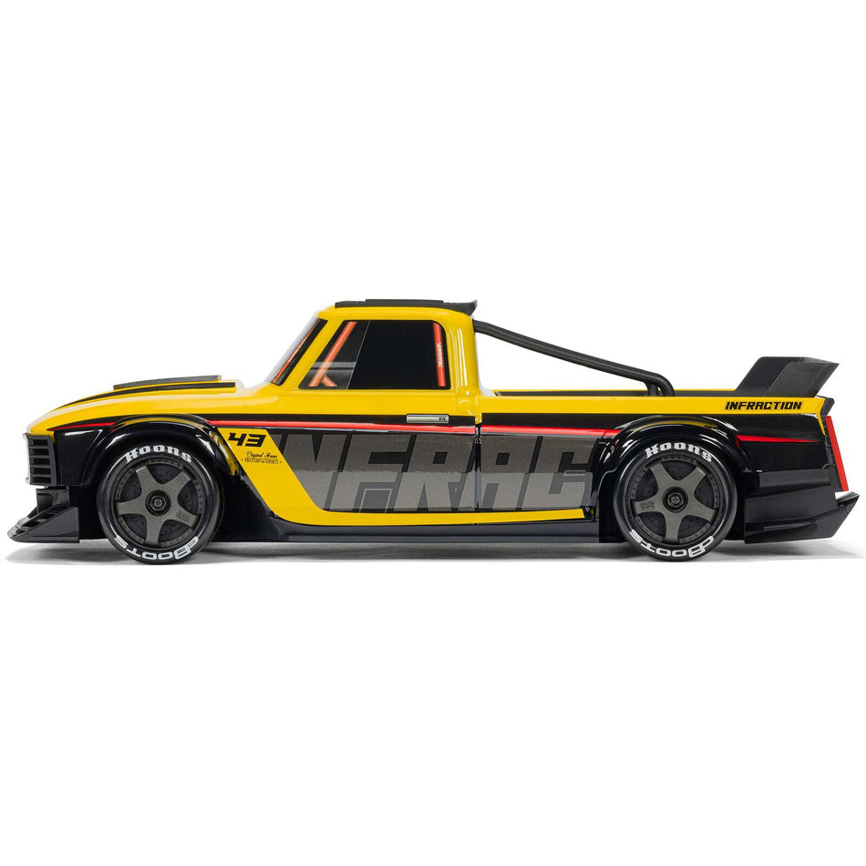 ARRMA ARA2315ST2 INFRACTION GROM 3S 1/12 4X4 RTR with Battery & Charger - Yellow/Black