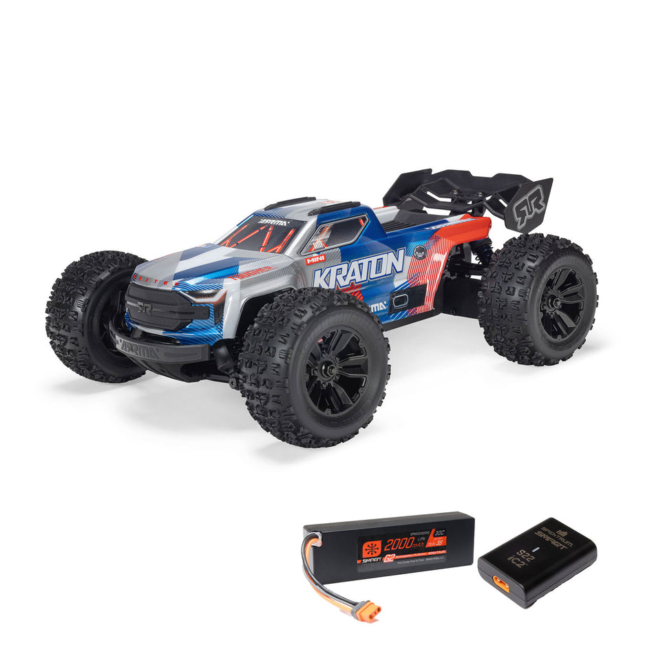 ARRMA 1/16 Mini KRATON 3S BLX 4X4 RTR Speed Truck – Red/Blue | w/ Battery & Charger