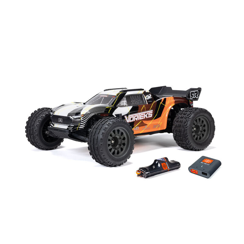 ARRMA 1/10 VORTEKS MEGA 550 2WD Stadium Truck RTR with Battery & Charger, Orange