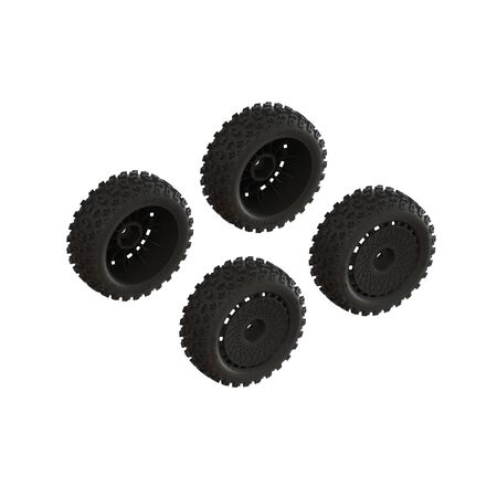 dBoots '2-HO' Tire Set Glued (Black) (2 Pairs)