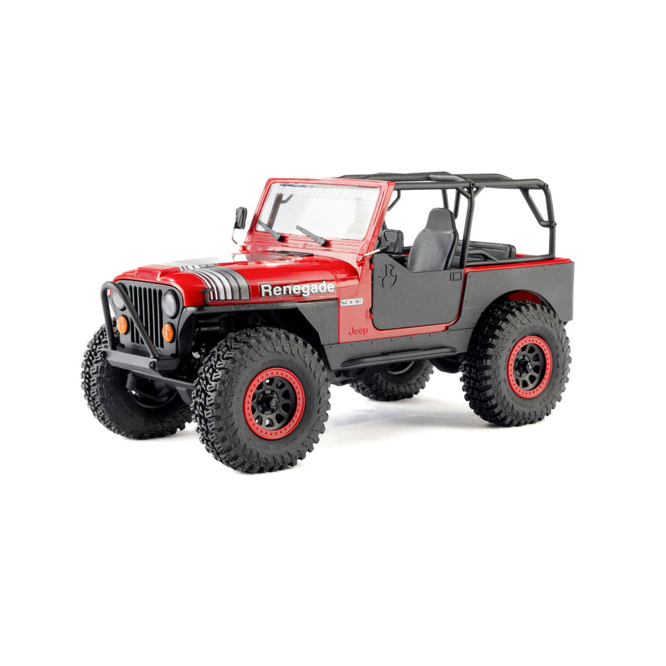 Axial AXI-3273T1 1/30 SCX30 Jeep CJ-7 GenRight 4X4 RTR Brushed Rock Crawler, Red