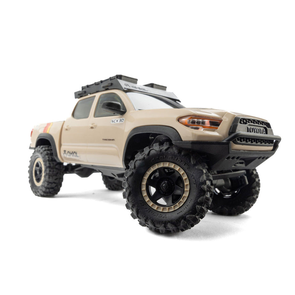 Axial AXI-3289T2 1/30 SCX30 Toyota Tacoma TRD Pro Extreme Off-Road 4X4 RTR Brushed Rock Crawler, Tan