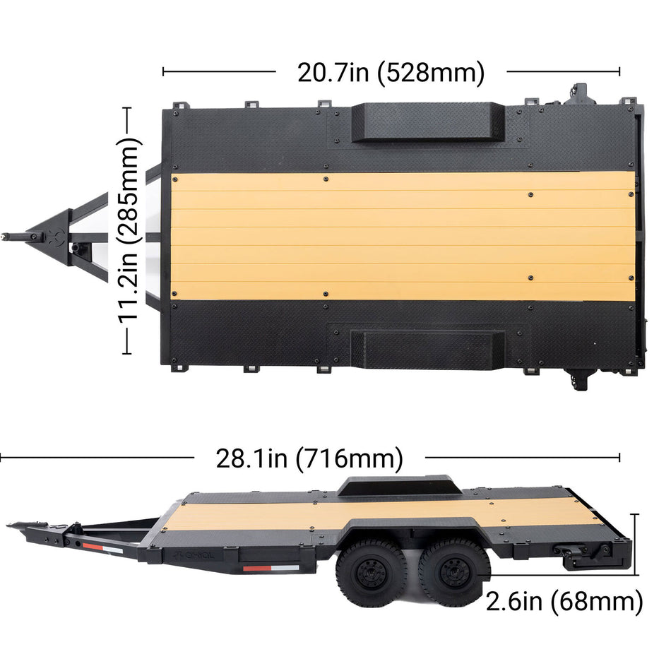 Axial 1/10 SCX10 Flat Bed Vehicle Trailer AXI-3409