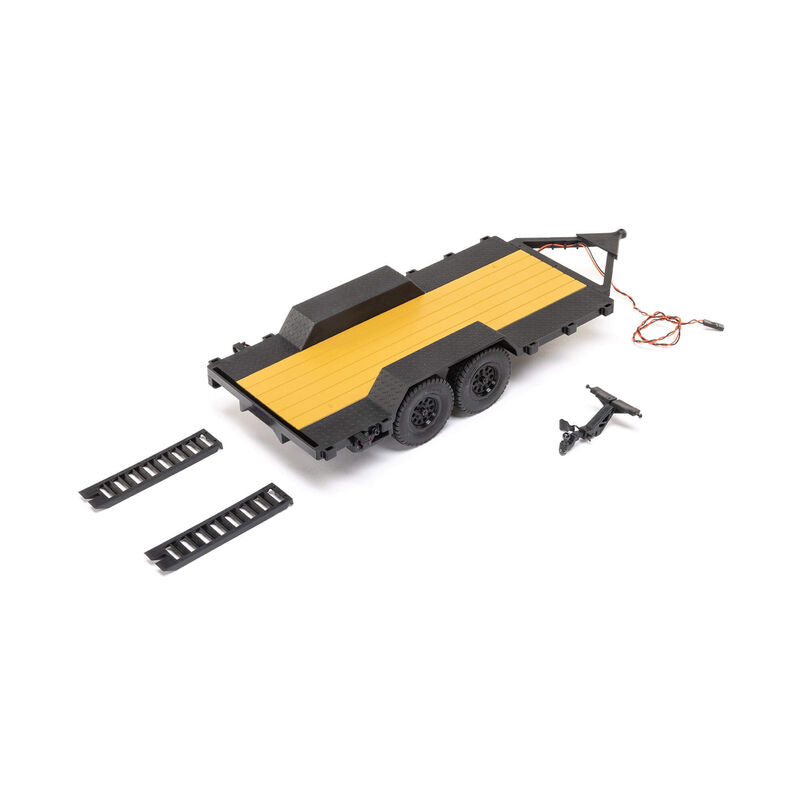 SCX24 Flat Bed Vehicle Trailer with LED Taillights:1/24th