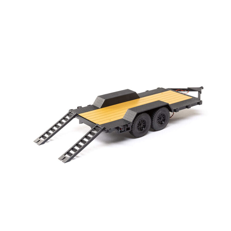 SCX24  1/24th Scale Flat Bed Vehicle Trailer with LED Taillights