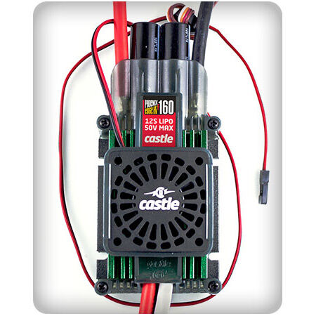 Electronic component with red and black wires on a white background