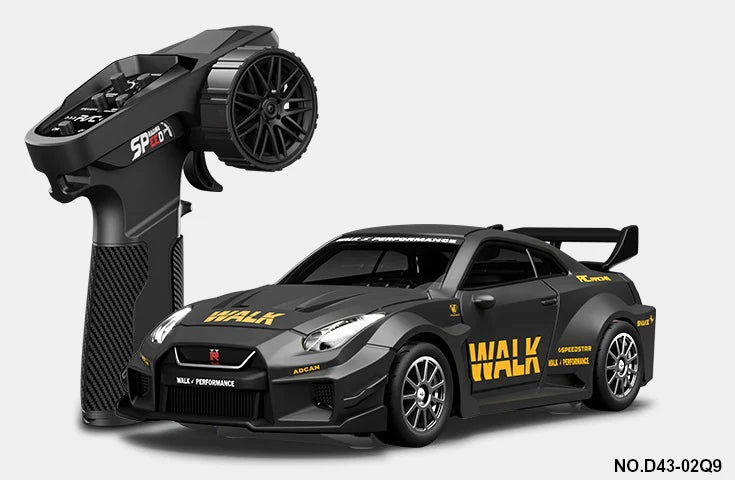 RC Pro 1:43 R/C Alloy Drift Car – Dark Gray/Yellow