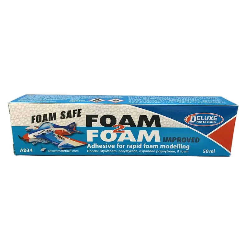 Deluxe Materials Foam 2 Foam, Foam Safe Glue 50ml: EPO, EPS, Wood