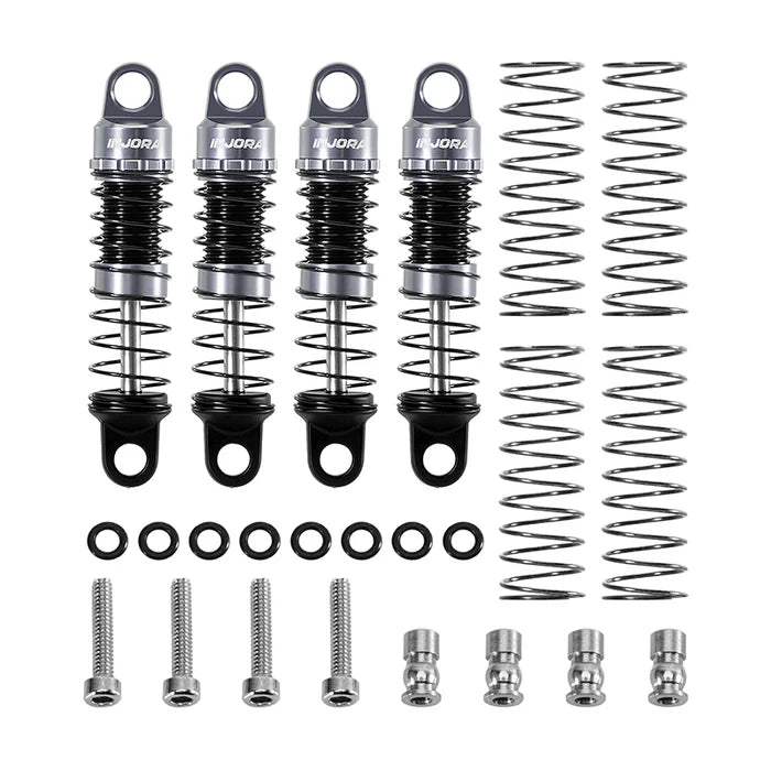 INJORA 26mm Aluminum Oil Shocks for 1/30 Axial SCX30 Silver