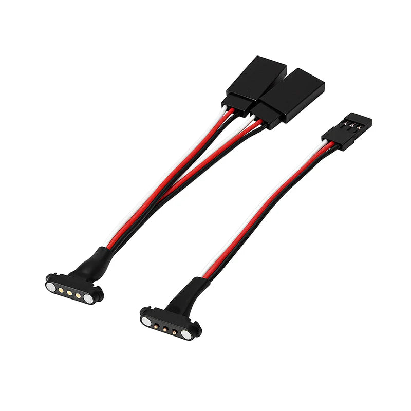 INJORA Magnetic Snap-on JR 1-to-2 Y Cable for RC Models - 20cm