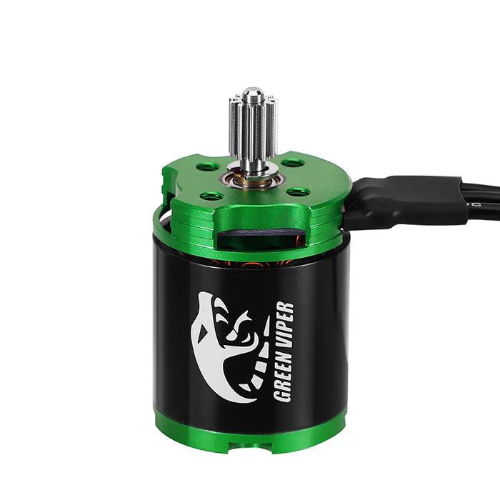 Green and black motor with 'INJORA' branding on a white background