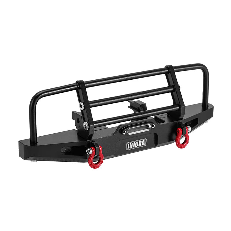 INJORA CNC Aluminum Front  Bumper with Lights for 1/18 TRX4M Defender (4M-88F)