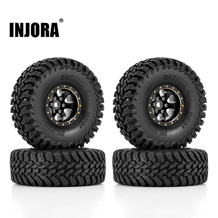 INJORA 1.0" 63*22mm -4.7mm Offset Brass Wheels Set for Micro Crawlers