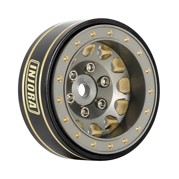 INJORA 1.0 Plus Brass Beadlock Wheel for 1/24 1/18 RC Crawler SCX24 TRX4M FCX24 (W1107)