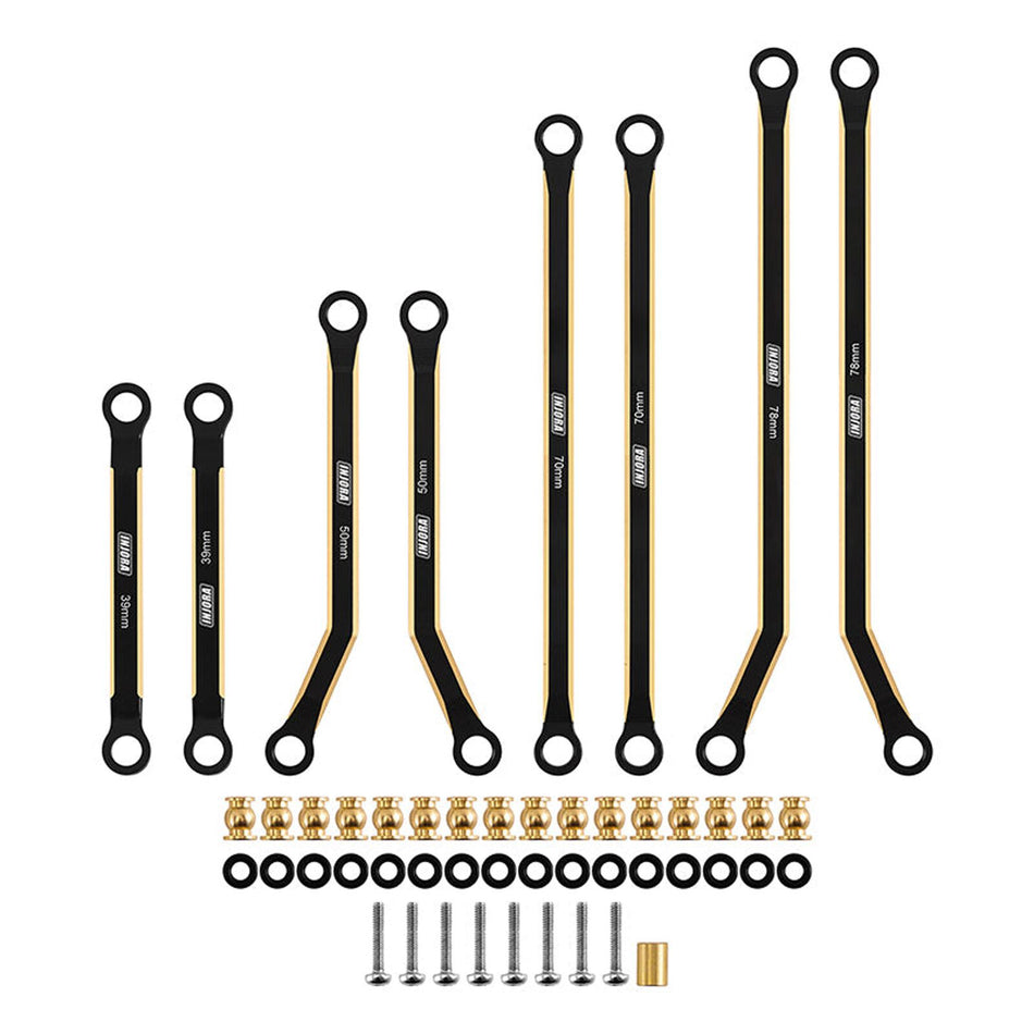 INJORA INJSCX24-127BR Black Brass Chassis Links for SCX24 Jeep Gladiator