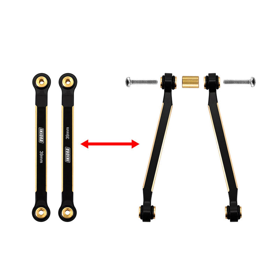 INJORA INJSCX24-127BR Black Brass Chassis Links for SCX24 Jeep Gladiator