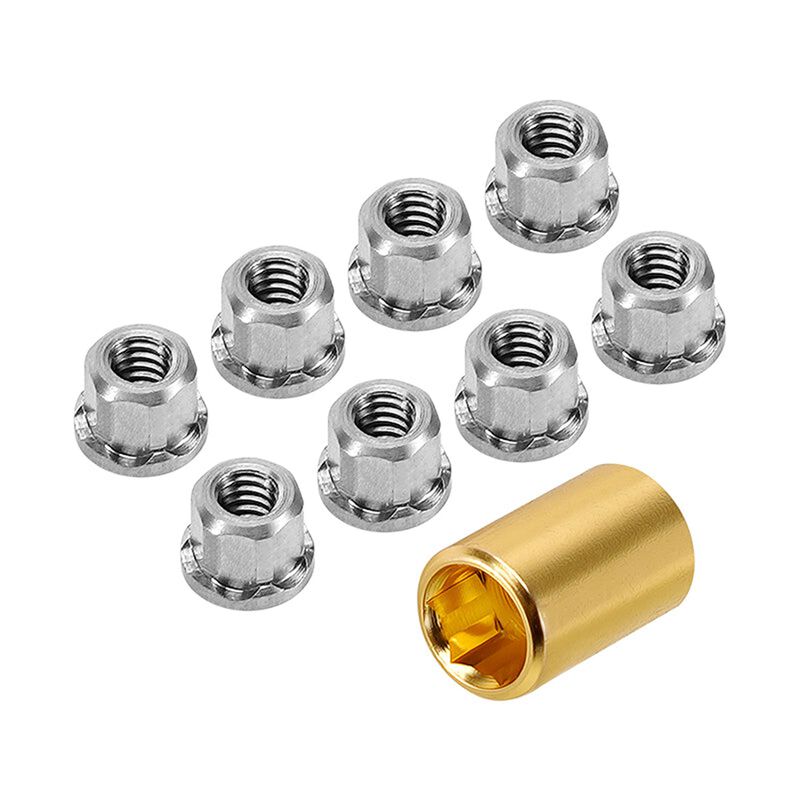 INJORA INJSCX30-12-8 Custom M2 3.0 Wheel Nuts for SCX30 Silver