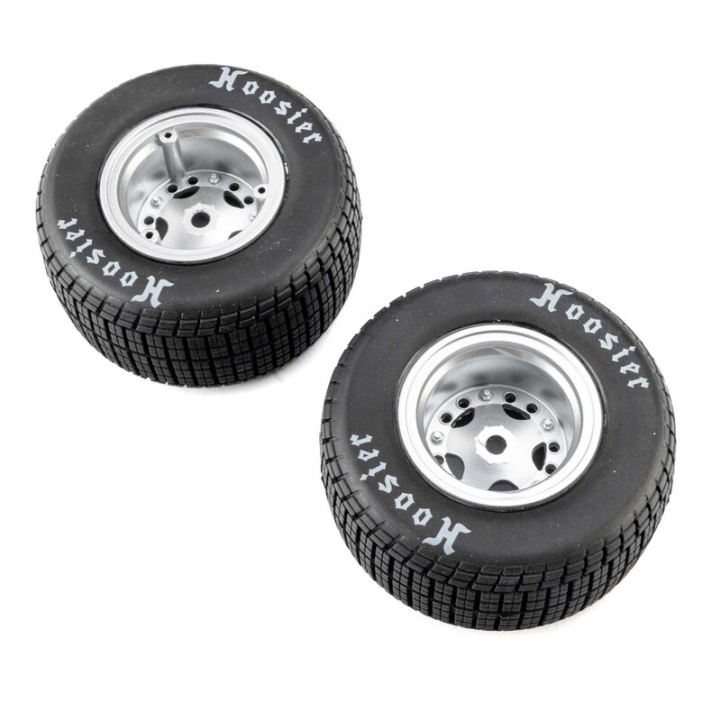 Losi LOS-4641 Hoosier Tires, Soft, Mounted, Satin Aluminum, Left/Right (2): 22S DLM