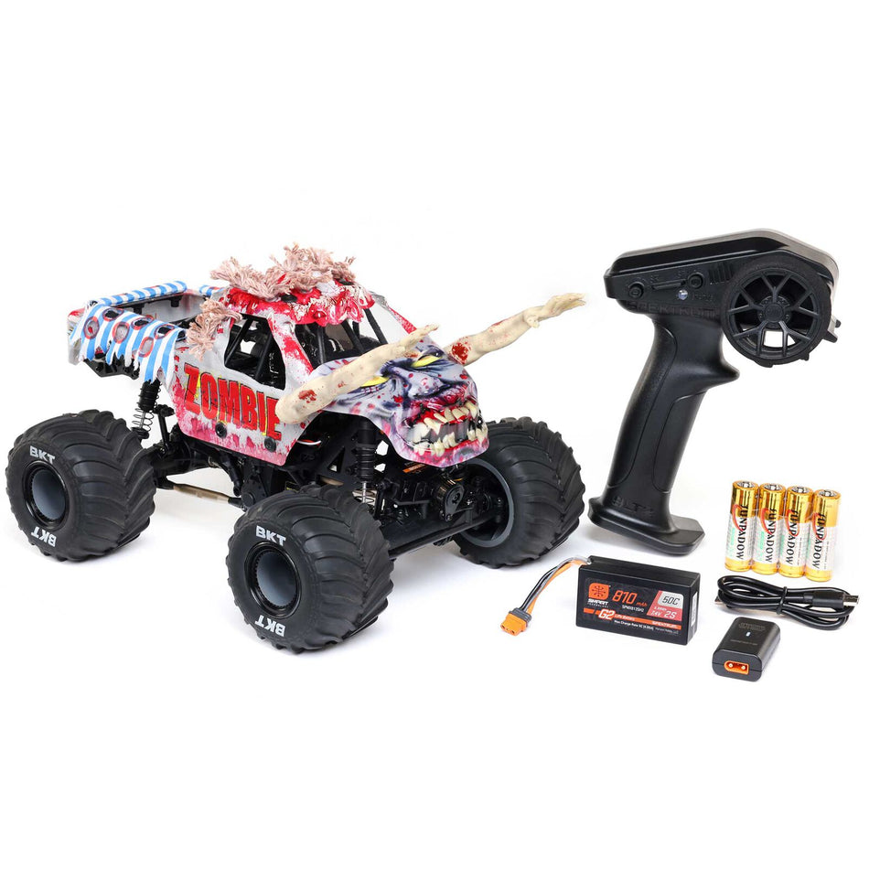 Losi 1/18 Mini LMT Zombie 2S 4X4 RTR Brushed Monster Truck