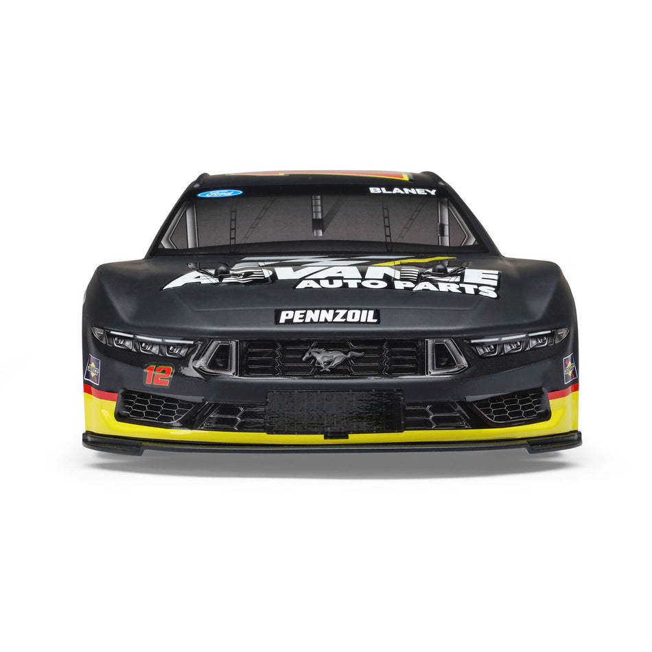 Losi 1/12 NASCAR RC Racecar Ryan Blaney No. 12 2025 Advance Auto Ford Mustang 2S AWD RTR Brushed On-Road (Battery & Charger included, Black