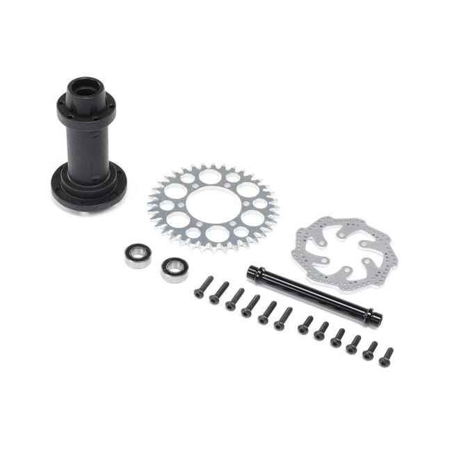 Losi Complete Rear Hub Assembly: PM-MX