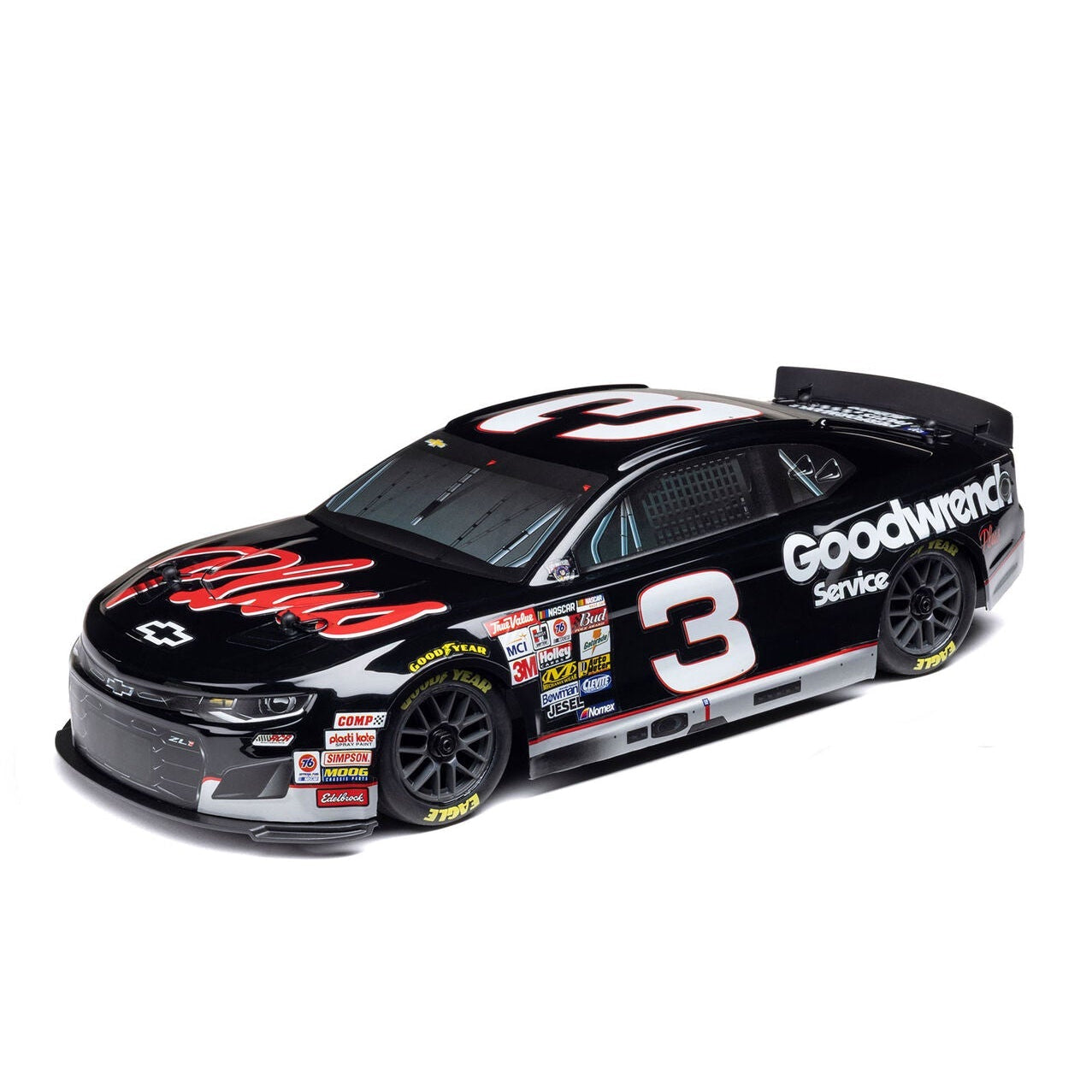 Model car with number 3 and 'Goodwrench' branding on a white background