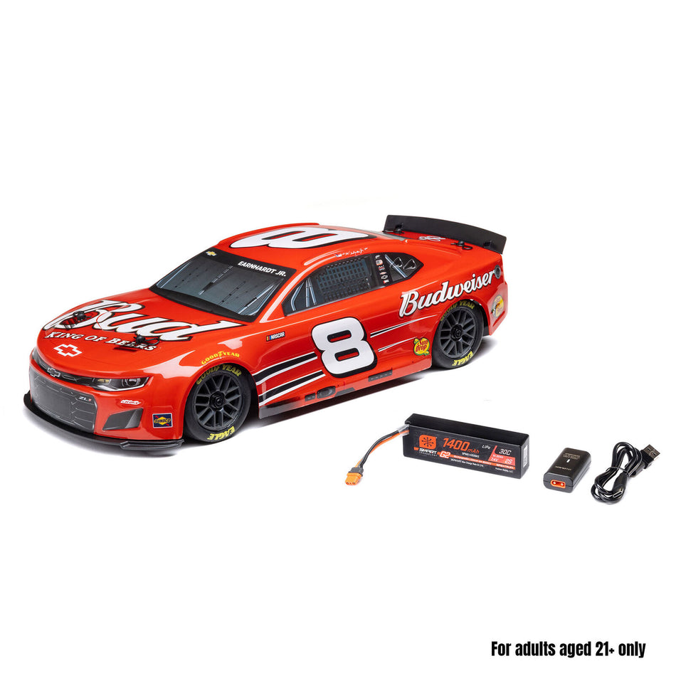 Losi 1/12 NASCAR RC Race Car Dale Earnhardt Jr. No. 8 Budweiser Chevrolet ZL1 2S AWD RTR