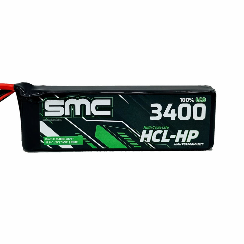 SMC Racing 3480-3S1PEC5 HCL-HP 11.1V 3400mAh 80C Flight Pack — EC5
