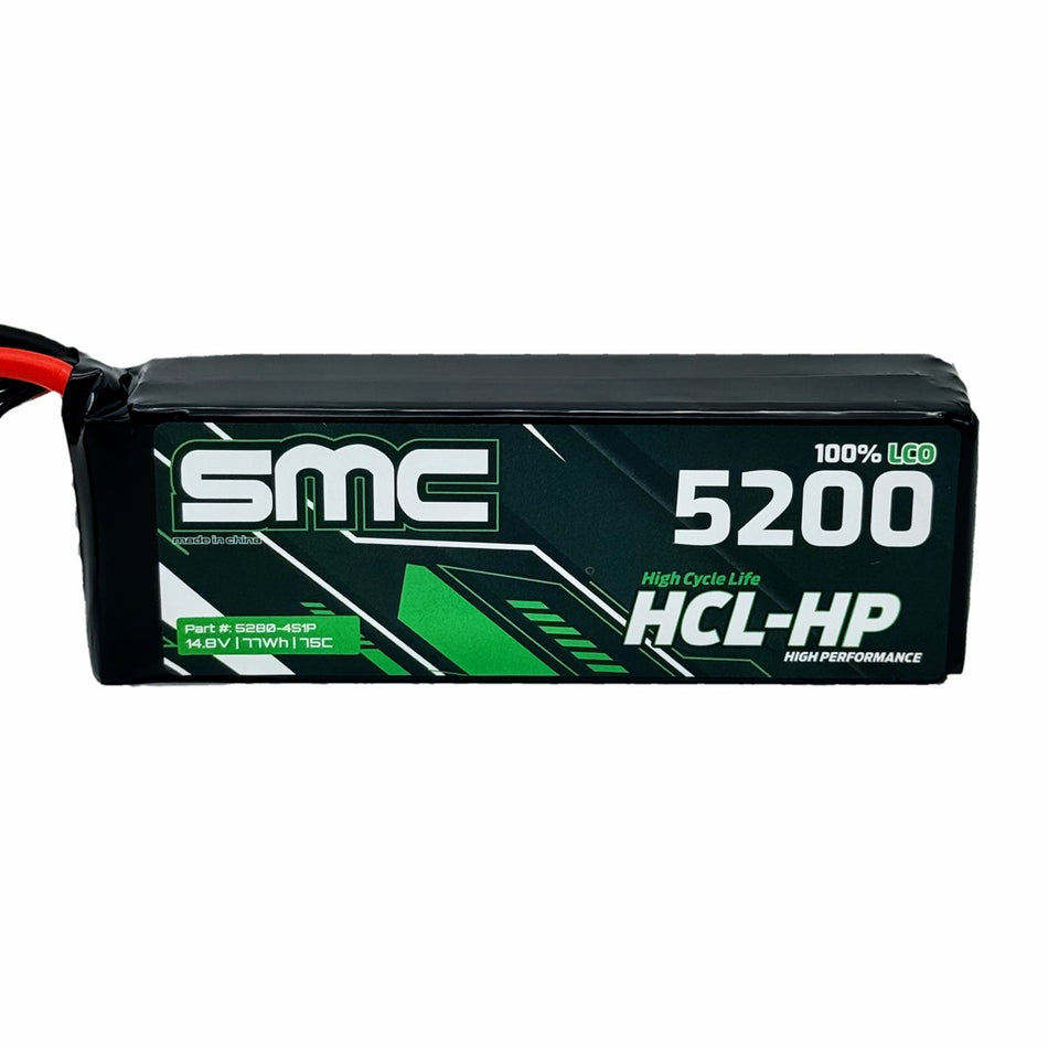 SMC 5280-4S1P HCL-HP 14.8V 5200mAh 80C Flight Pack LiPo Battery EC5