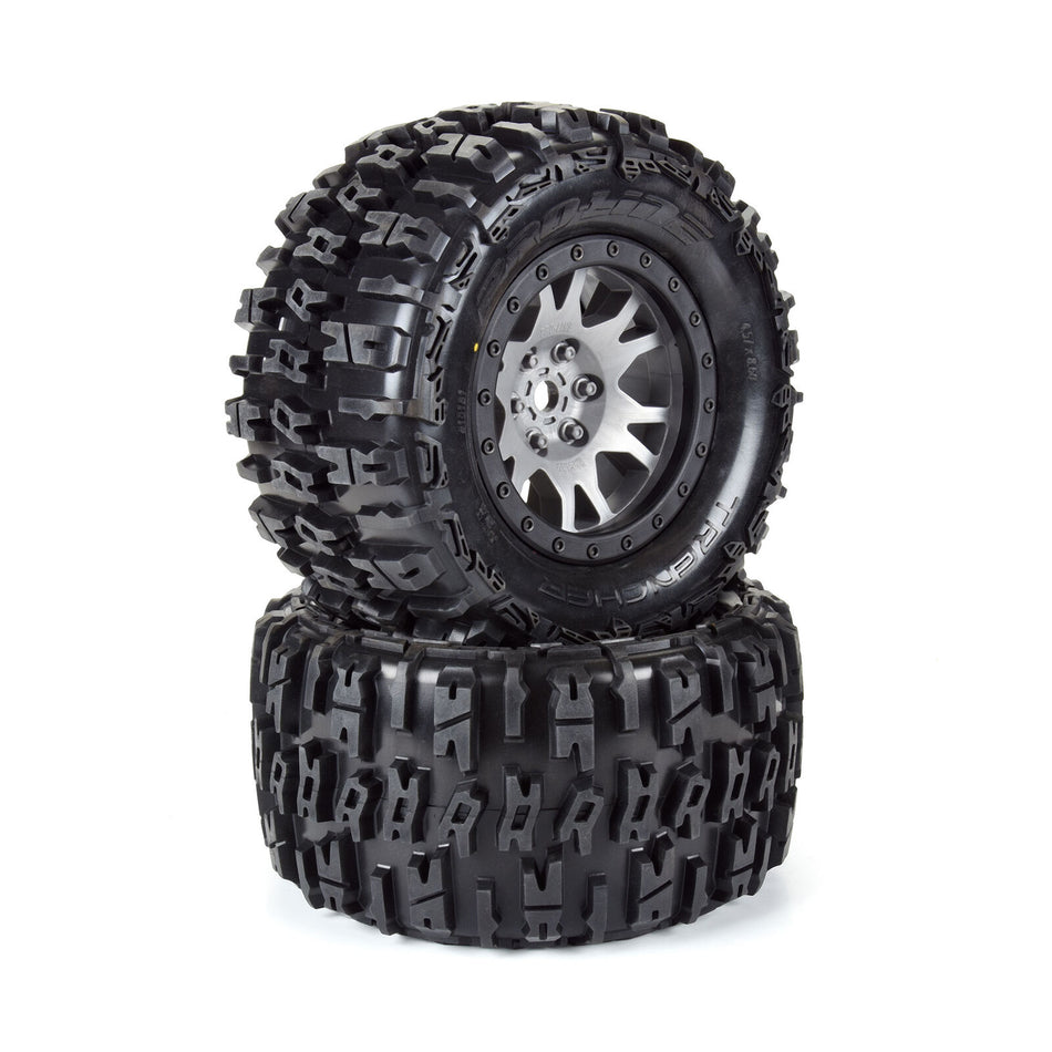 Limited Edition Trencher Pro-Loc F/R Mounted 24mm Gray/Black Impulse (2) for X-Maxx