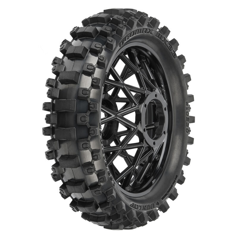 Dunlop Geomax MX33 V2 Bead CR4 Rear Tire MTD Bullyspoke Black: Promoto-MX