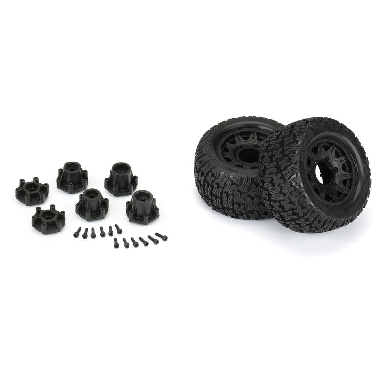 Pro-Line Bonesaw 2.8" All-Terrain Truck Tires Mounted on Raid Black