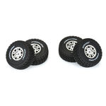 Mirage TT F/R Tires Mounted 12mm Hex Satin Silver Impulse (4) for Arrma Mojave Grom