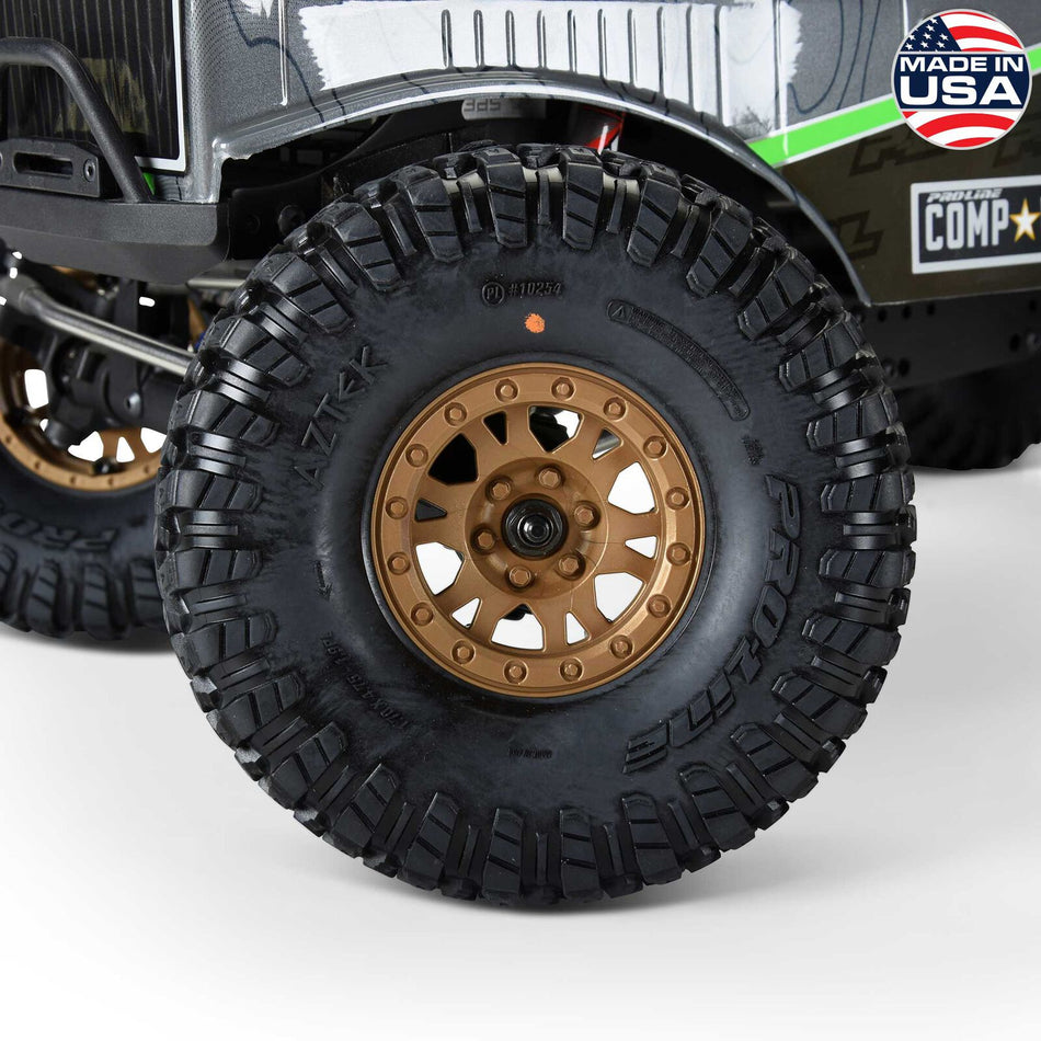 Pro-Line Aztek G8 1.9" Crawler Tires Mounted on Bronze 12mm Wheels (2) – PRO1025415 Limited Edition